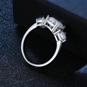 Excellent 3CT GRA Certified Double Halo Moissanite Rings for Women Engagement Wedding S925 Sterling Silver Jewellery